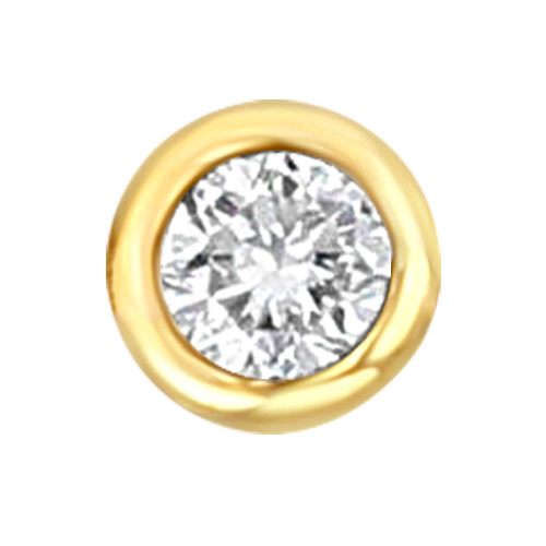 Yellow Gold Floating Diamond - April
