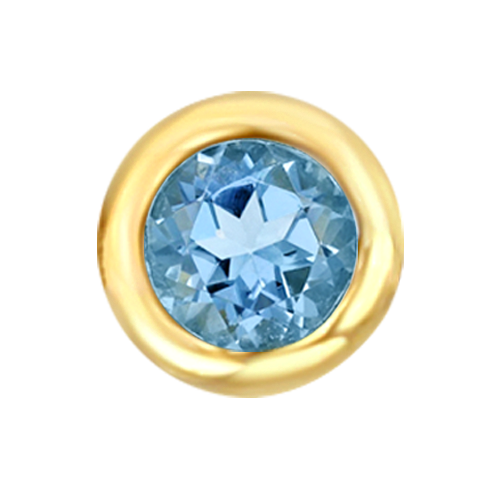 Yellow Gold Floating Aquamarine - March