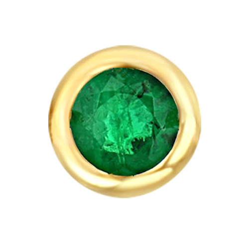 Yellow Gold Floating Emerald - May