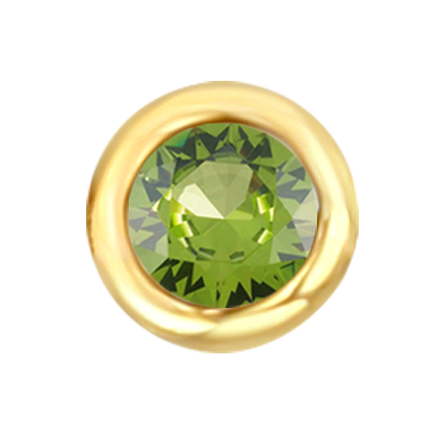 Yellow Gold Floating Peridot - August