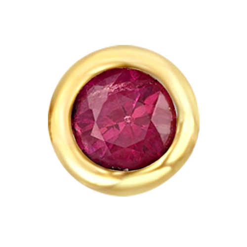 Yellow Gold Floating Ruby - July