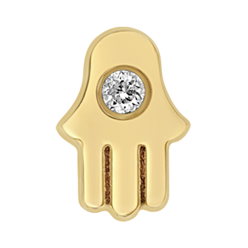 Itty Bitty Yellow Gold Diamond Hamsa