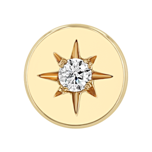 Zoë Chicco 14k Yellow Gold Itty Bitty Star Set Diamond Disc
