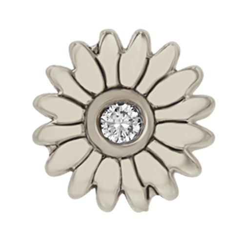 Zoë Chicco 14k White Gold Itty Bitty Diamond Flower