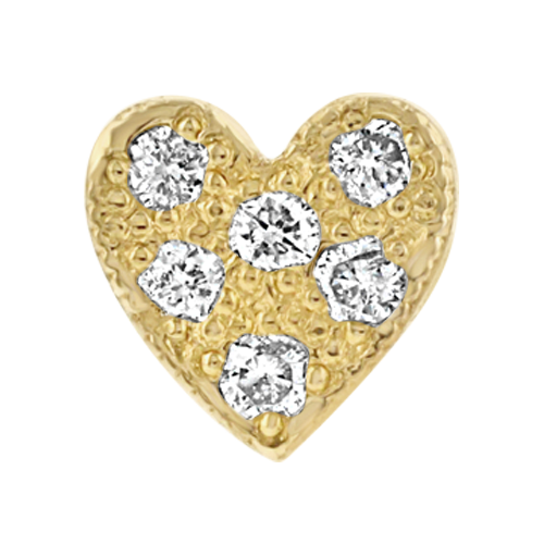 Itty Bitty Yellow Gold Pavé Diamond Heart