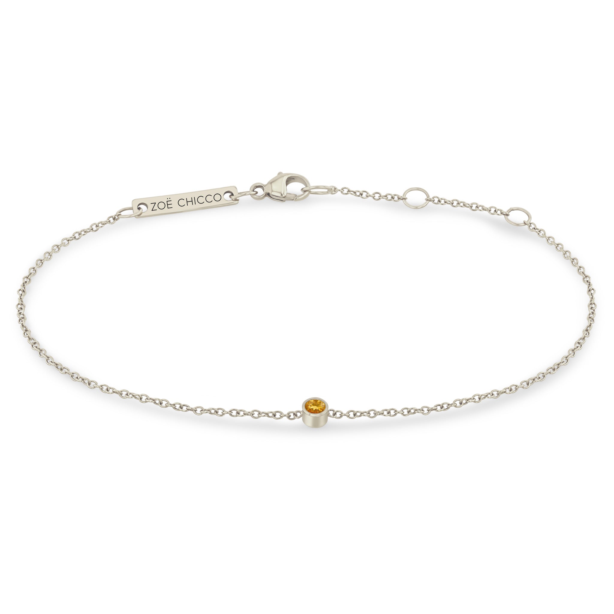 Zoë Chicco 14k Gold Single Citrine Bezel Bracelet | November Birthstone