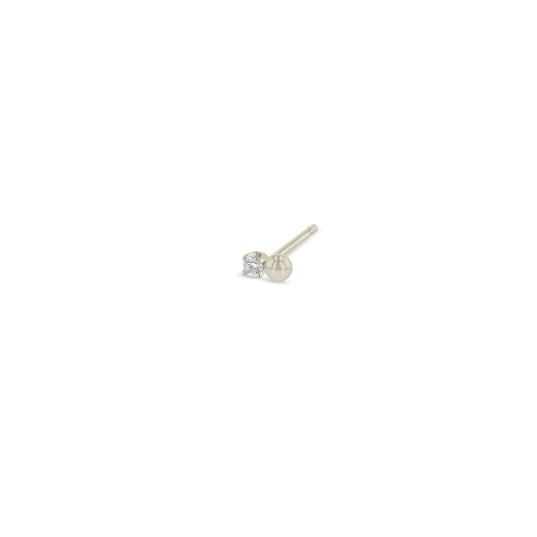 Single Zoë Chicco 14k Gold Bead & Diamond Stud Earring
