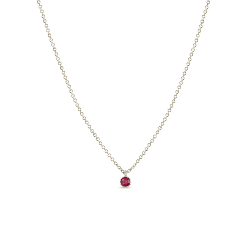 Zoë Chicco 14k Gold Ruby Bezel Pendant Necklace | July Birthstone