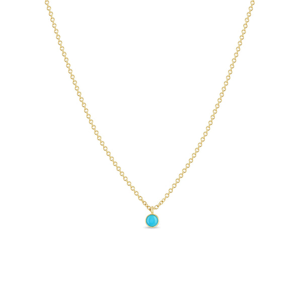 Zoë Chicco 14k Gold Single Turquoise Pendant Necklace | December Birthstone