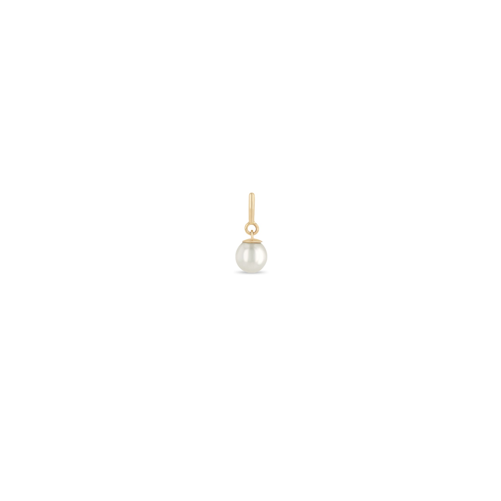 Zoë Chicco 14k Gold Freshwater Pearl Spring Ring Charm Pendant | June Birthstone