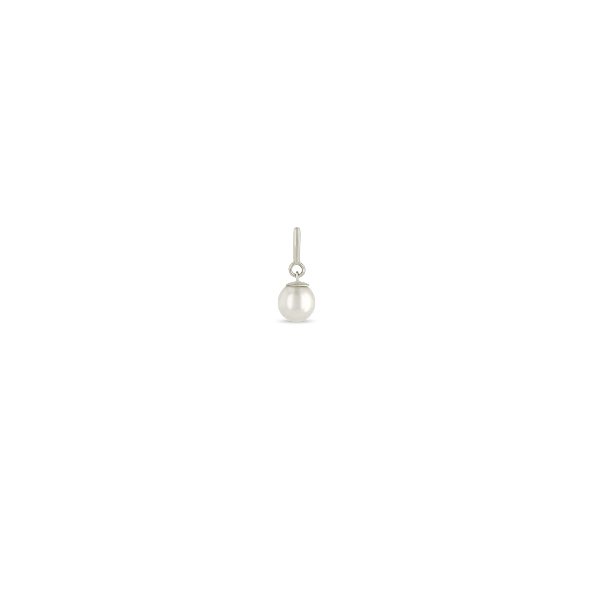 Zoë Chicco 14k Gold Freshwater Pearl Spring Ring Charm Pendant | June Birthstone