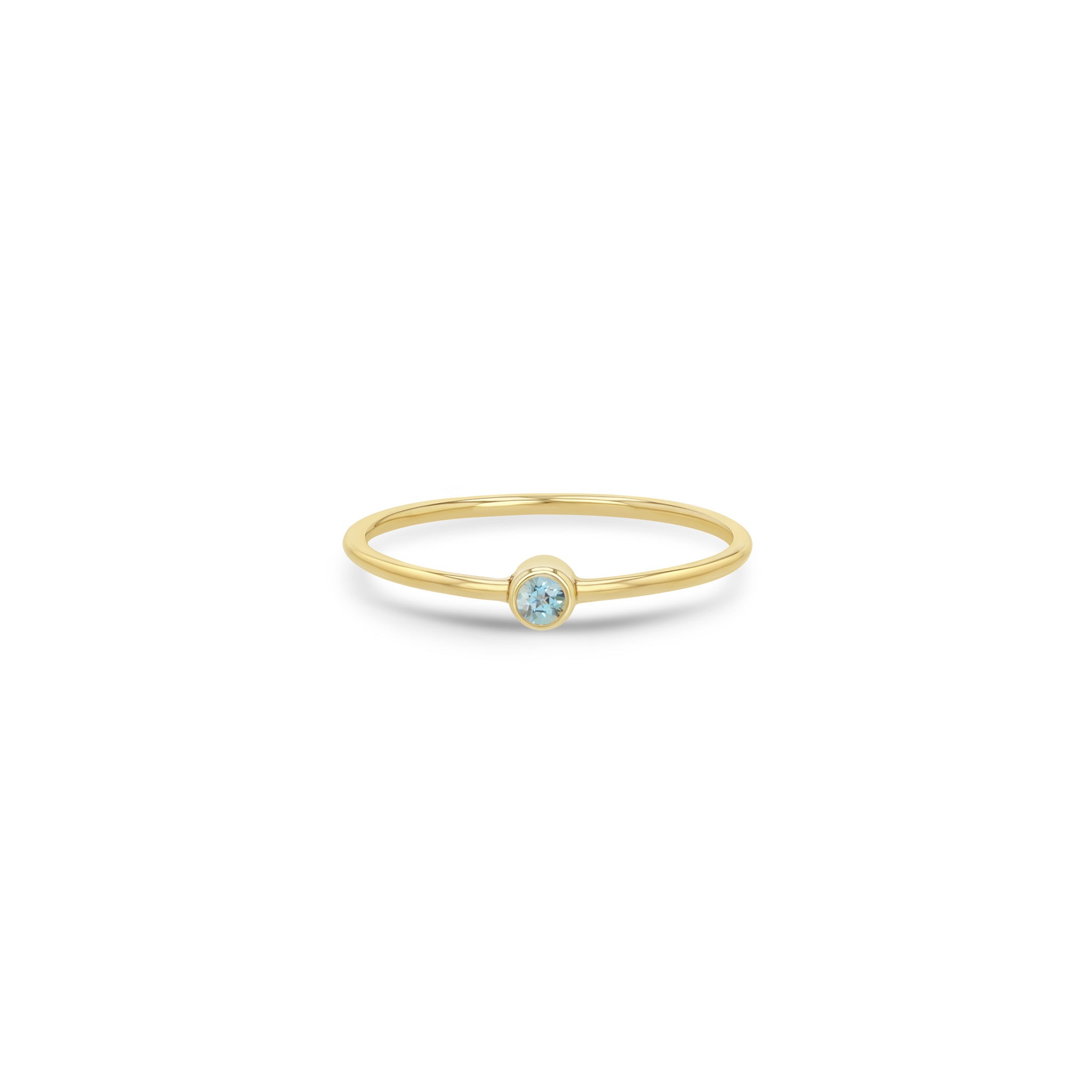 Zoë Chicco 14k Gold Aquamarine Bezel Ring | March Birthstone