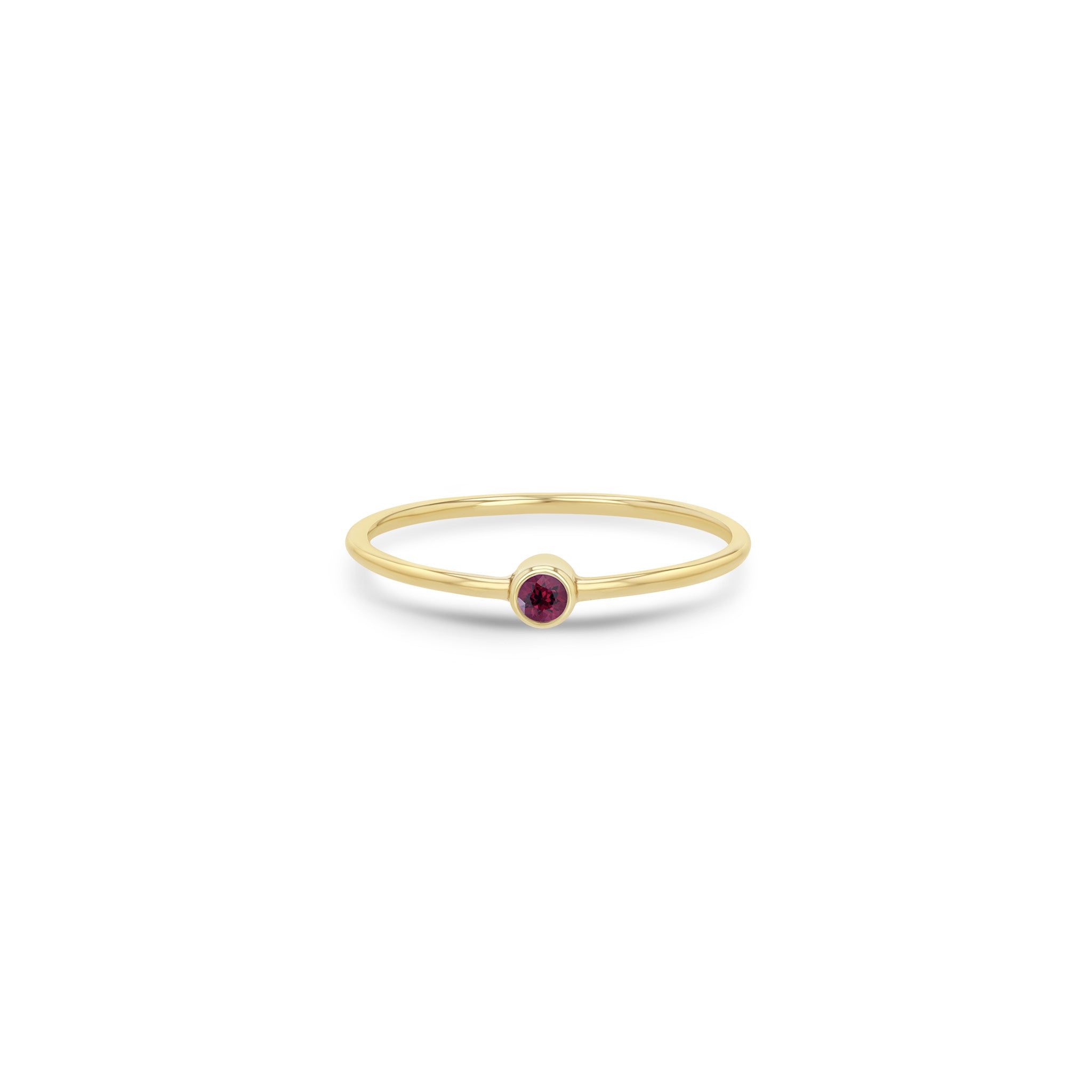 Zoë Chicco 14k Gold Garnet Bezel Ring | January Birthstone