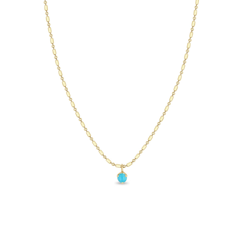 Zoë Chicco 14k Gold Turquoise Pendant Tube Bar Chain Necklace
