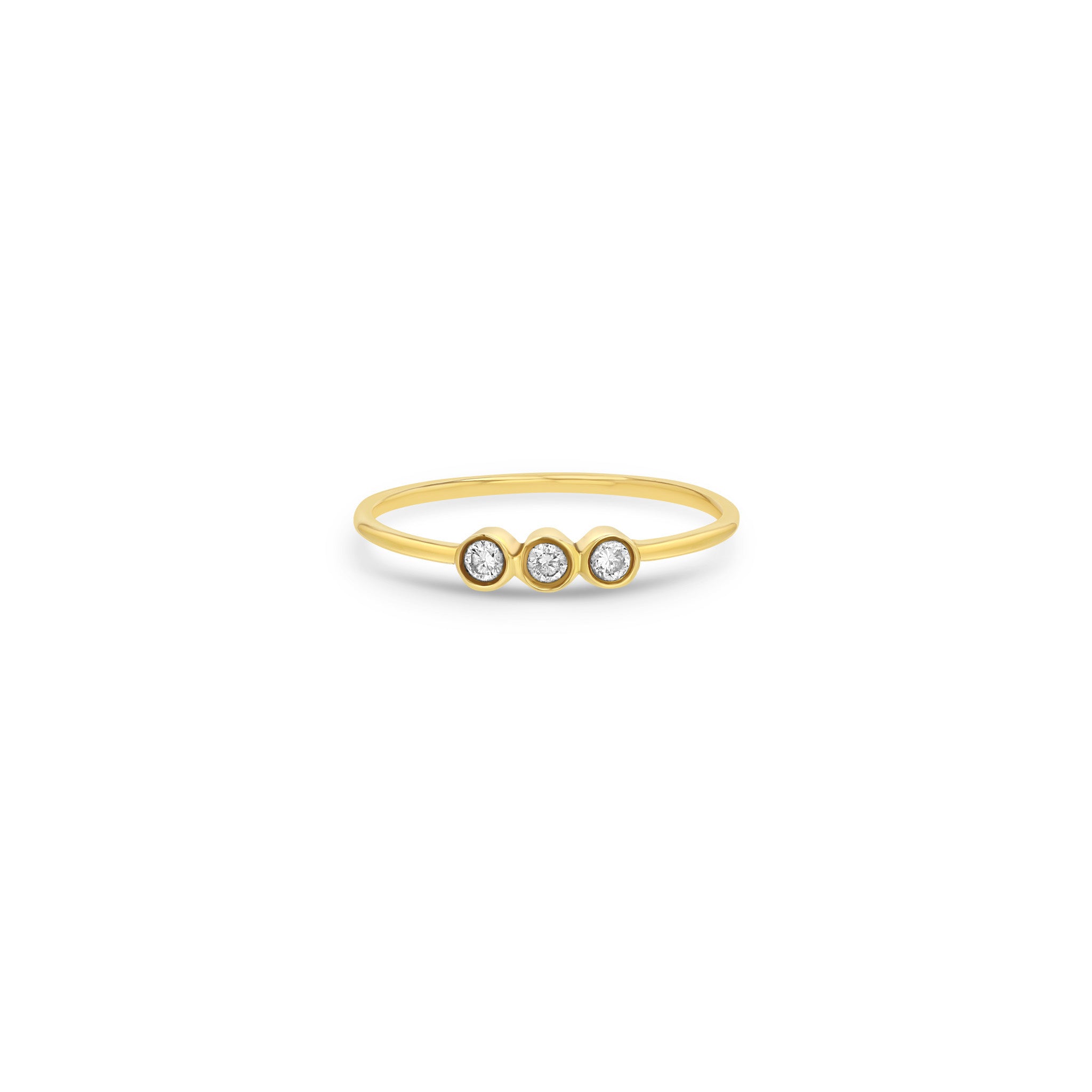 Zoë Chicco 14k Gold 3 Diamond Bezel Ring