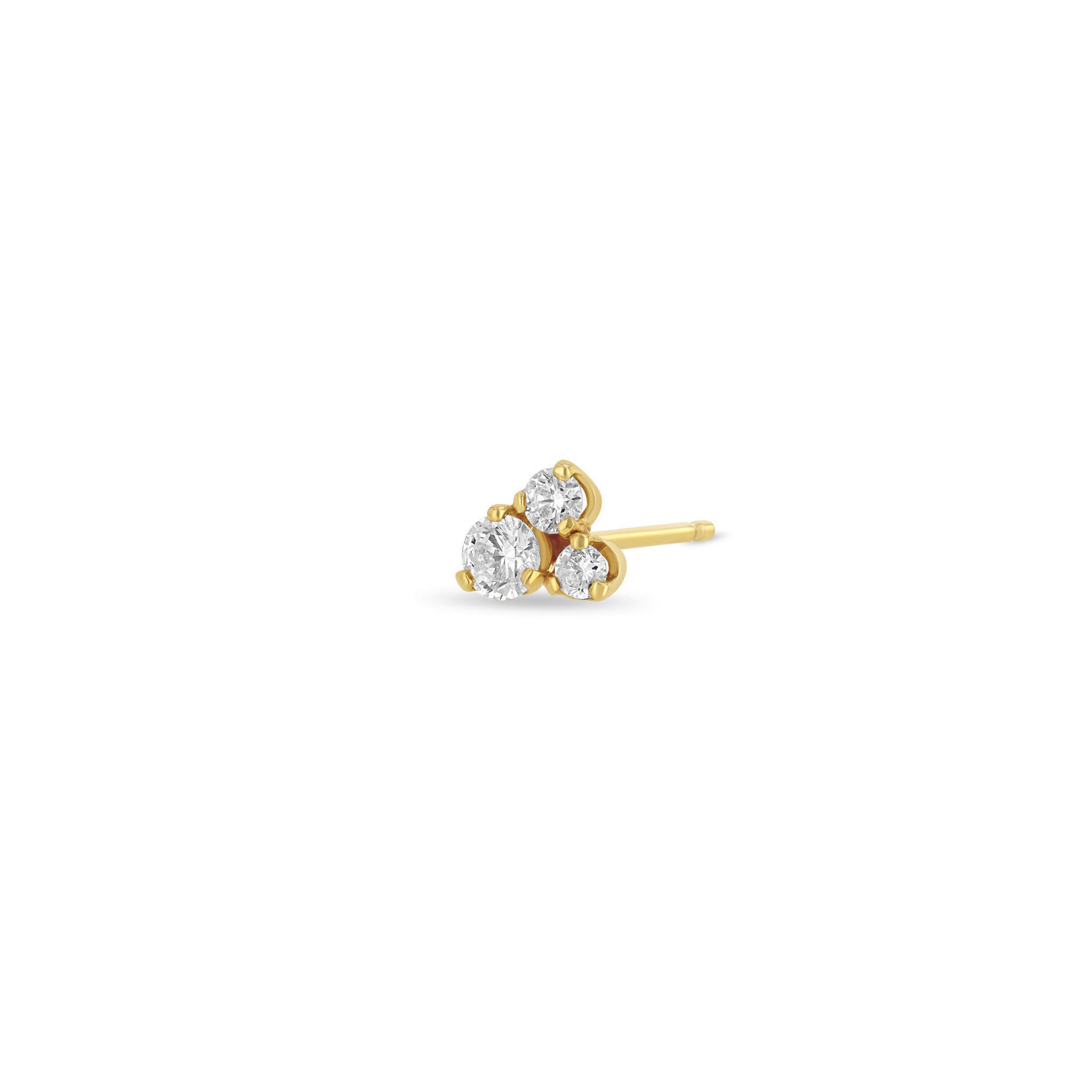 Single Zoë Chicco 14k Gold 3 Large Mixed Diamond Prong Earring