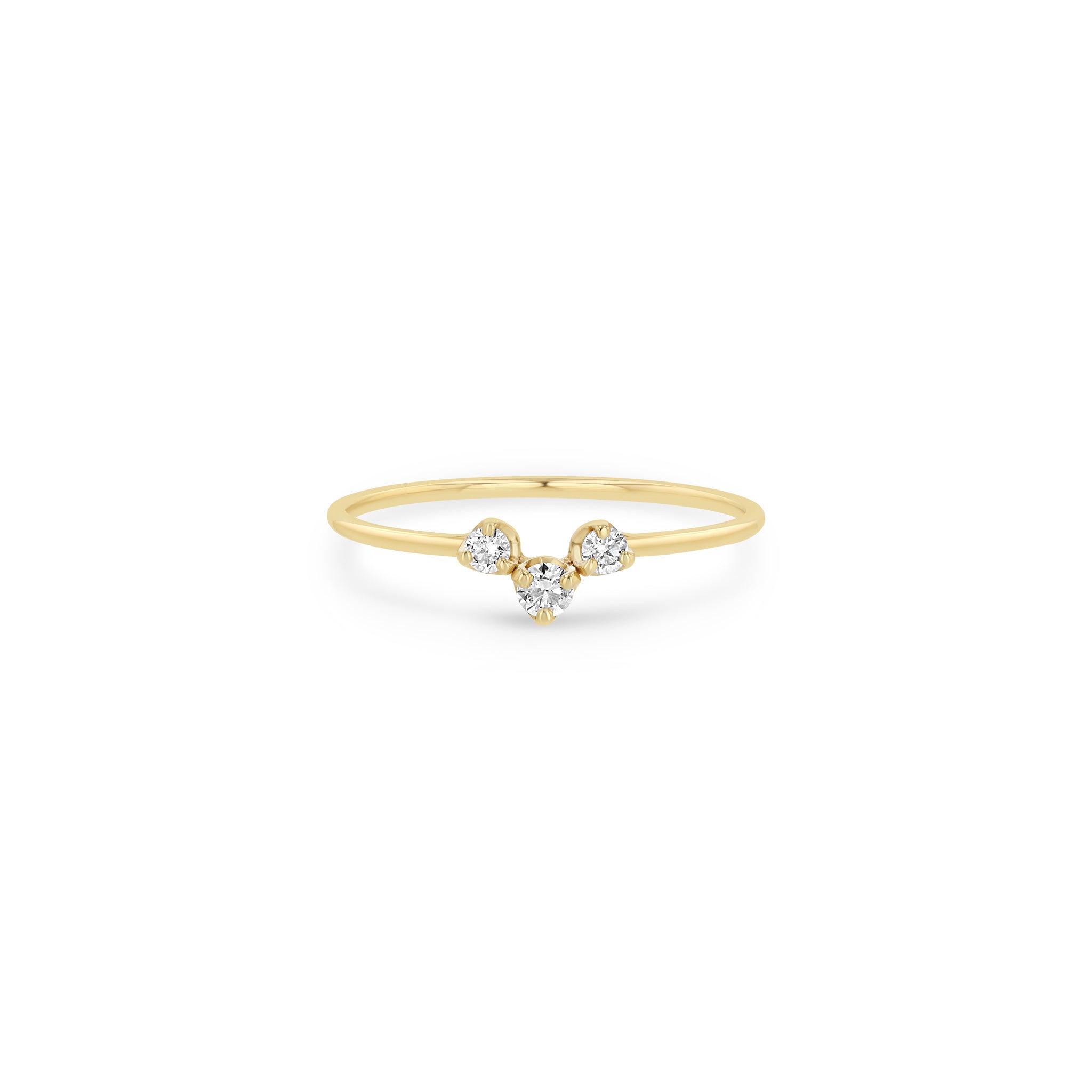 Zoë Chicco 14k Gold 3 Graduated Prong Diamond Curve Ring