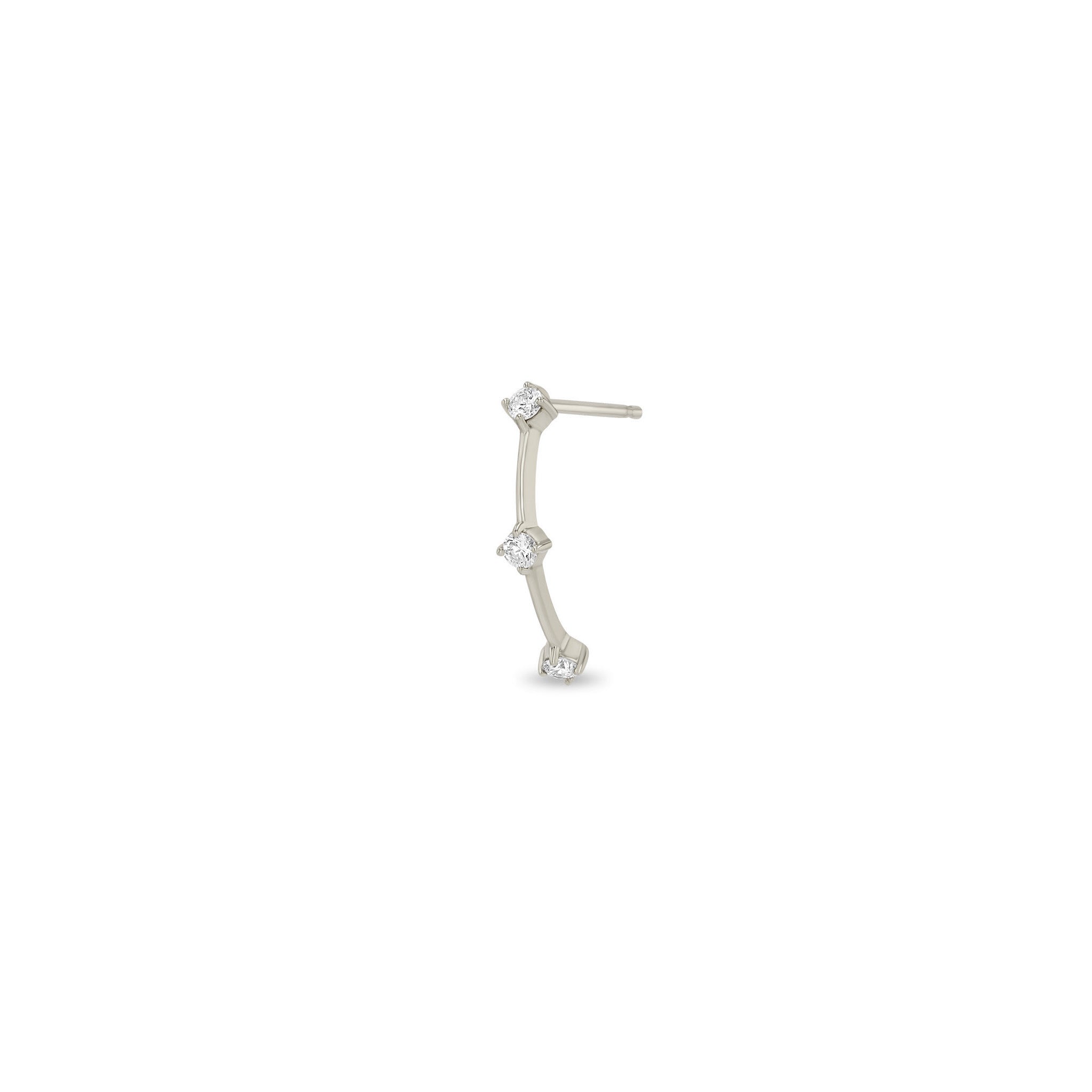 Zoe Chicco 14k white gold diamond stud earring on a white background