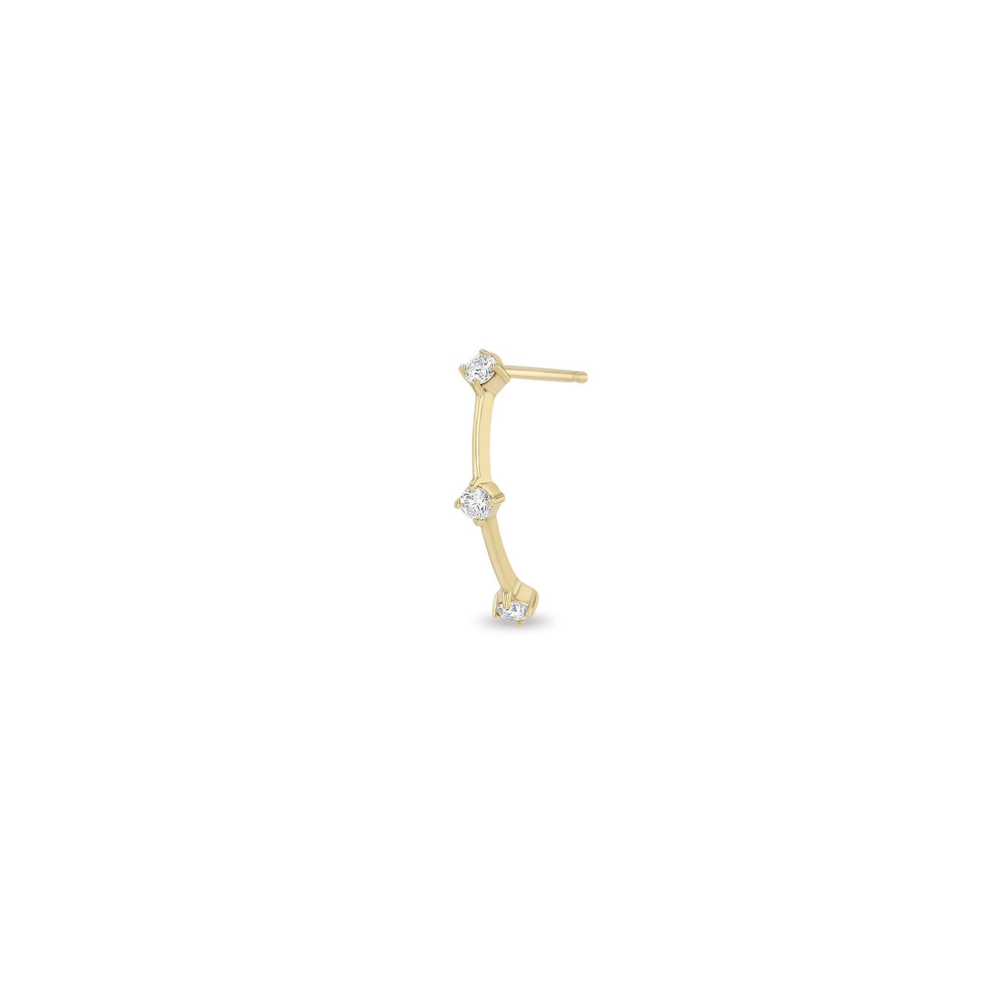 Zoe Chicco 14k gold diamond stud earring on a white background