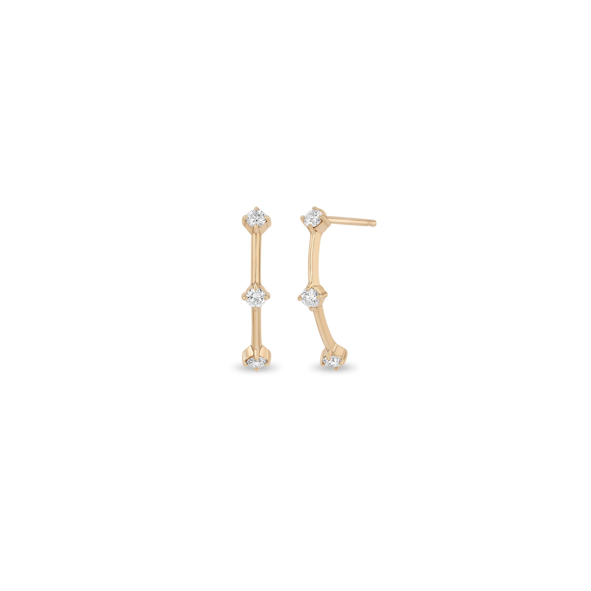 Zoe Chicco 14k rose gold diamond stud earrings on a white background