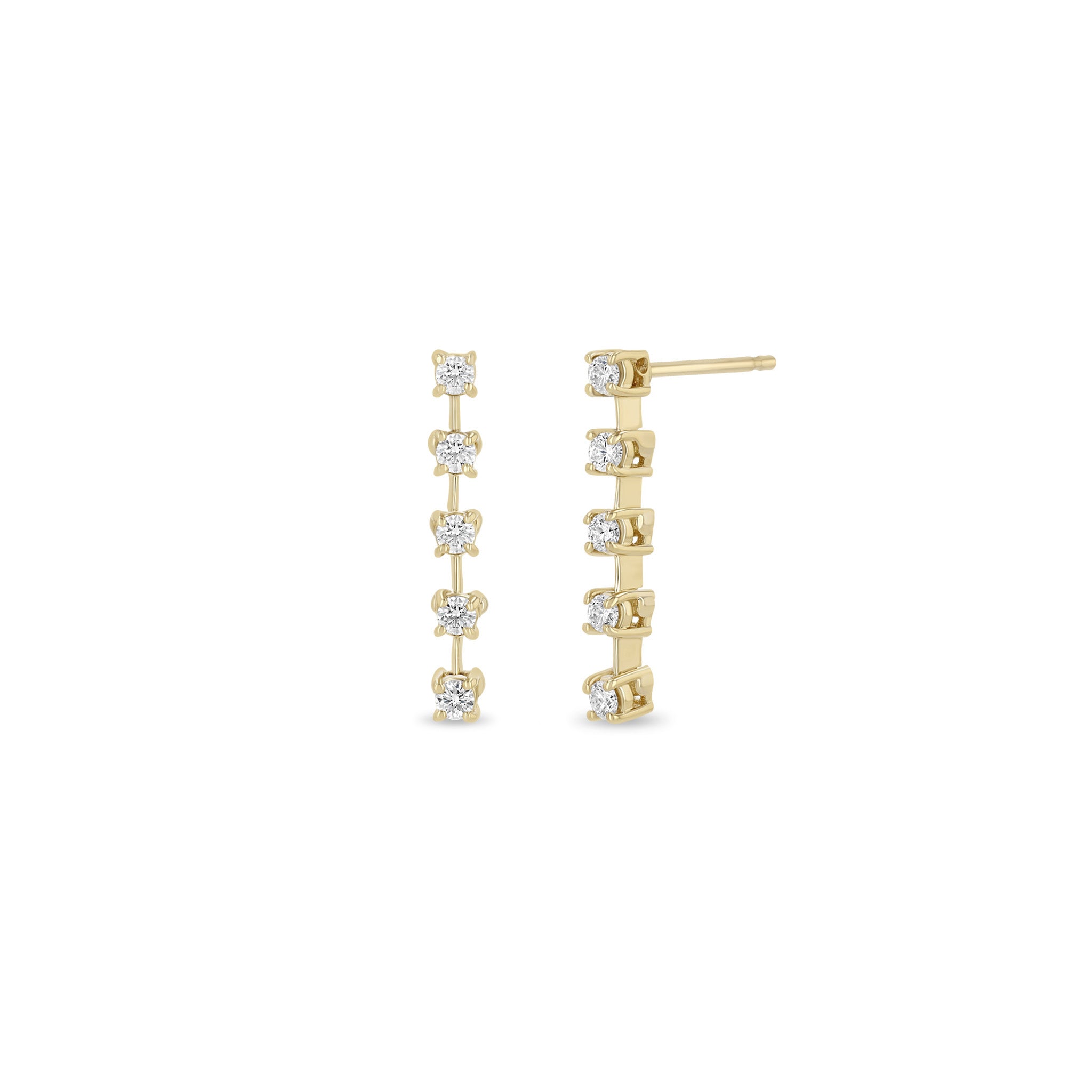 Zoë Chicco 14k Gold Prong Diamond Dash Tennis Drop Earrings
