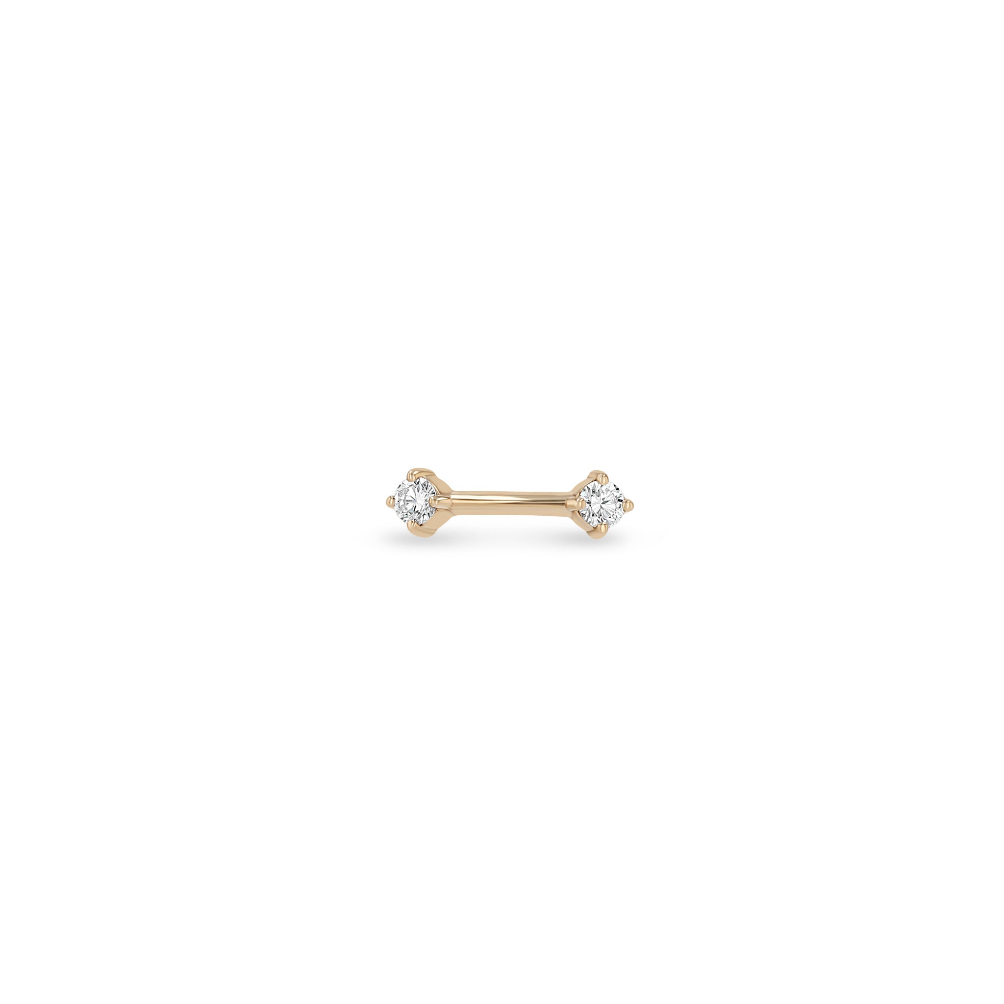 Zoe Chicco 14k rose gold diamond stud earring on a white background