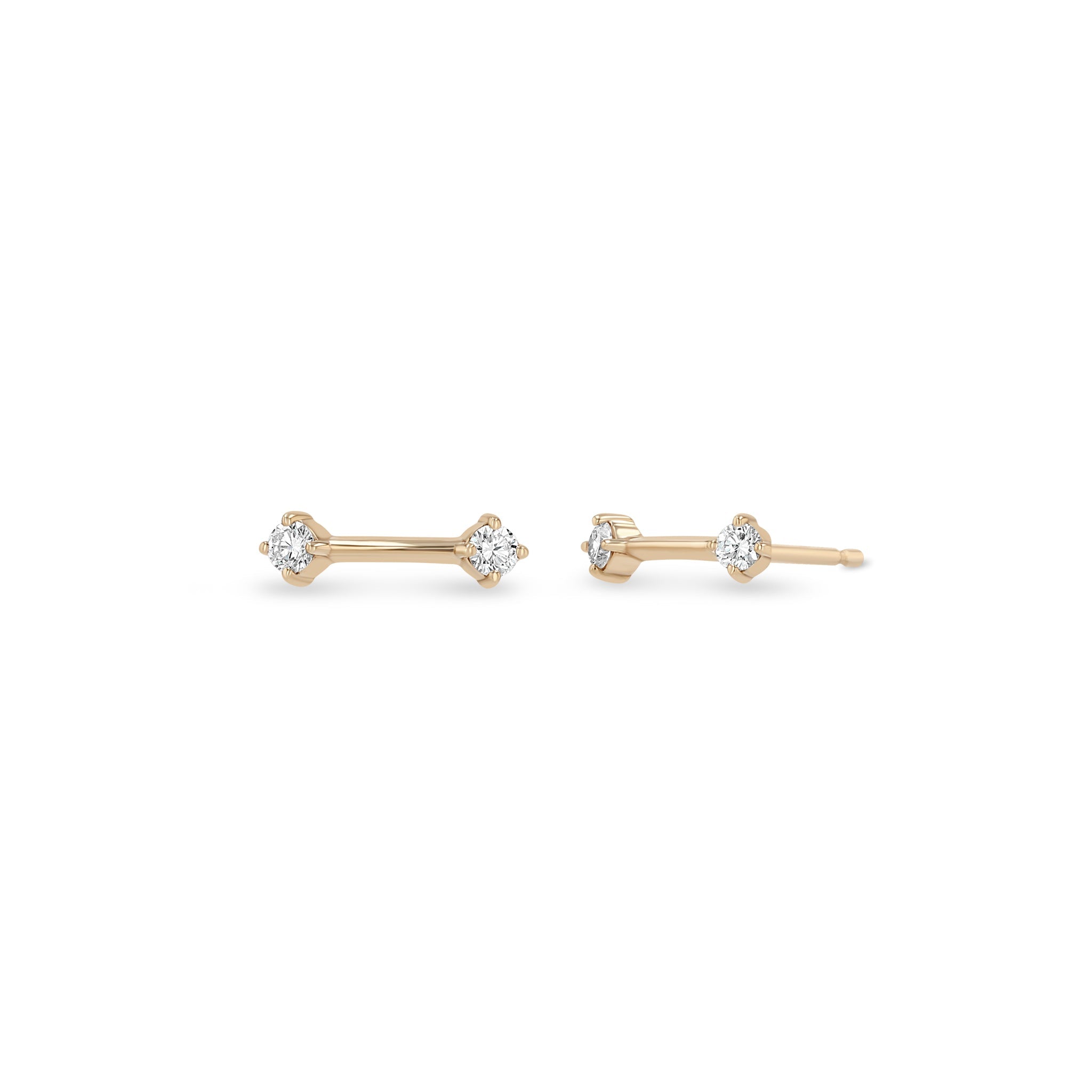 Zoe Chicco 14k rose gold diamond stud earrings on a white background
