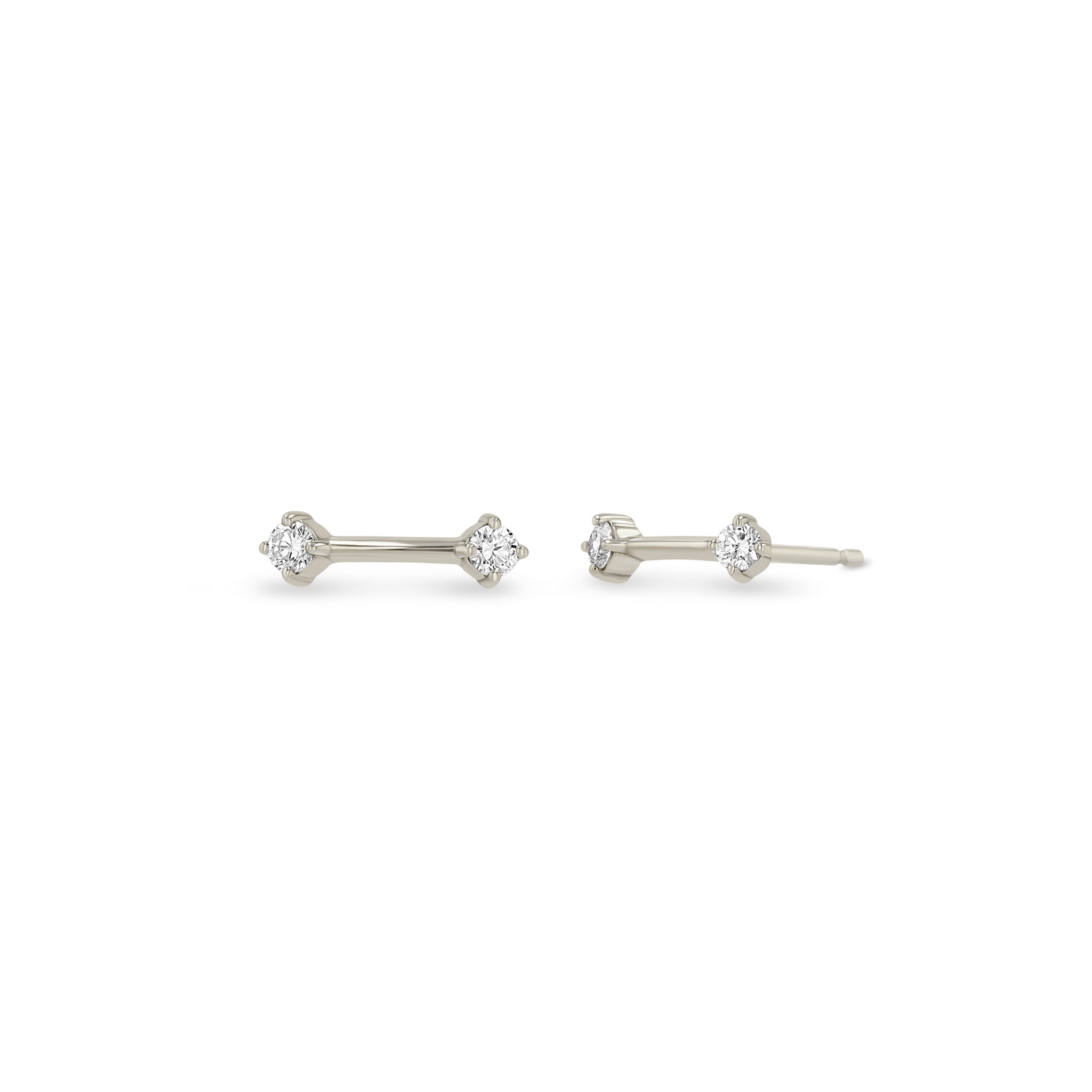 Zoe Chicco 14k white gold diamond stud earrings on a white background