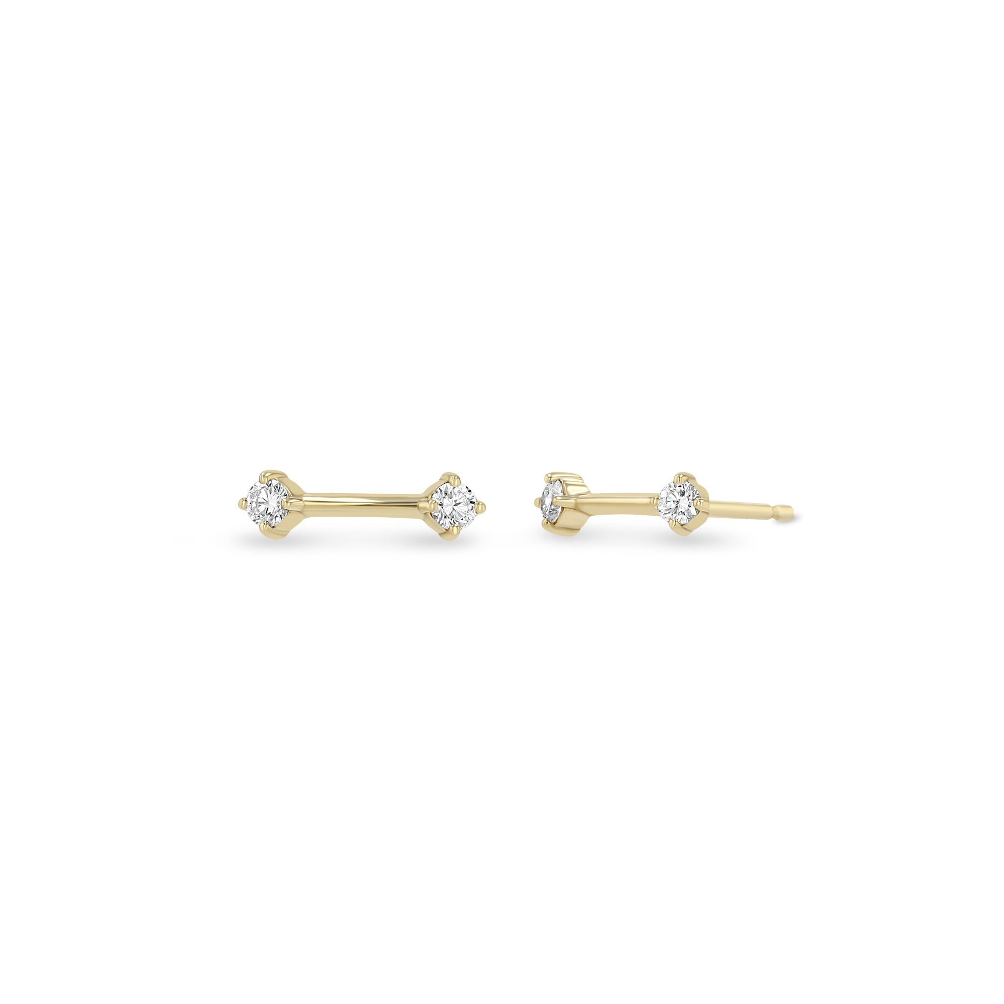 Zoe Chicco 14k gold diamond stud earrings on a white background
