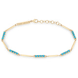 Zoë Chicco 14k Gold Mixed Gold & Turquoise Bar Bracelet