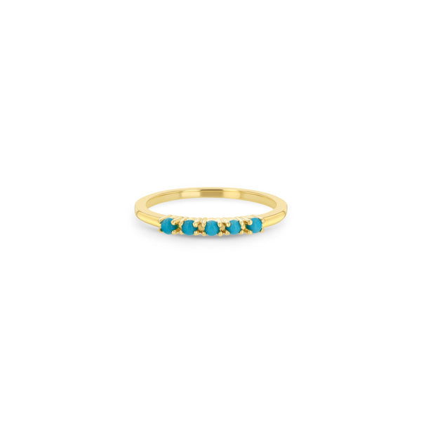 Zoë Chicco 14k Gold 5 Prong Turquoise Band Ring