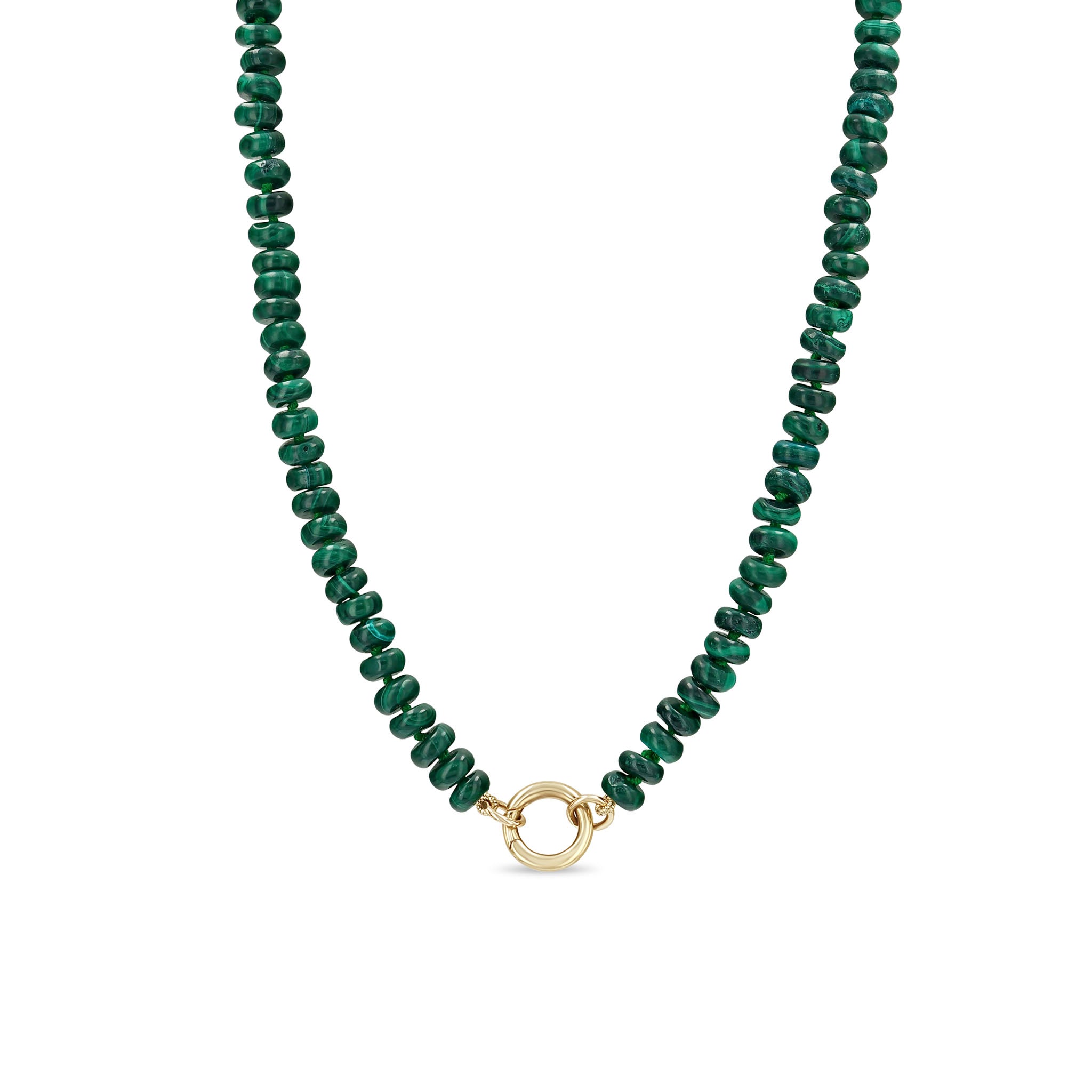 Zoë Chicco 14k Gold Malachite Rondelle Bead Round Enhancer Necklace