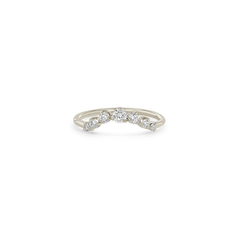 Zoë Chicco 14k Gold Graduated Prong Diamond Curved Bar Ring