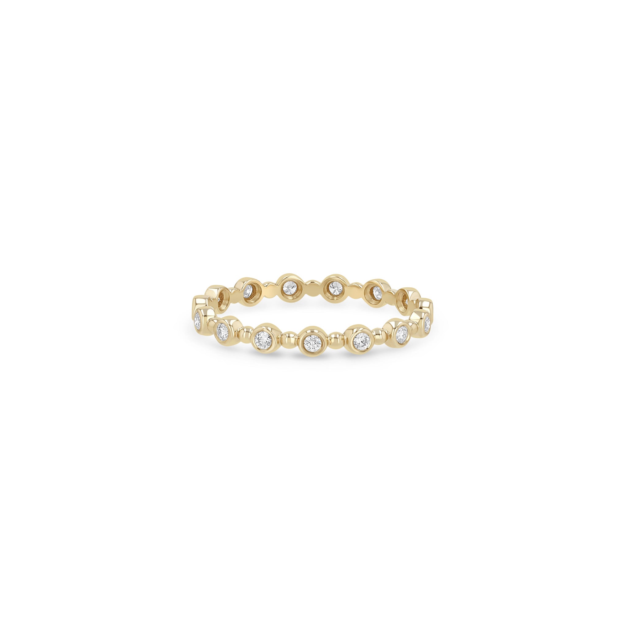 Zoe Chicco 14K Gold ring with diamonds on a white background