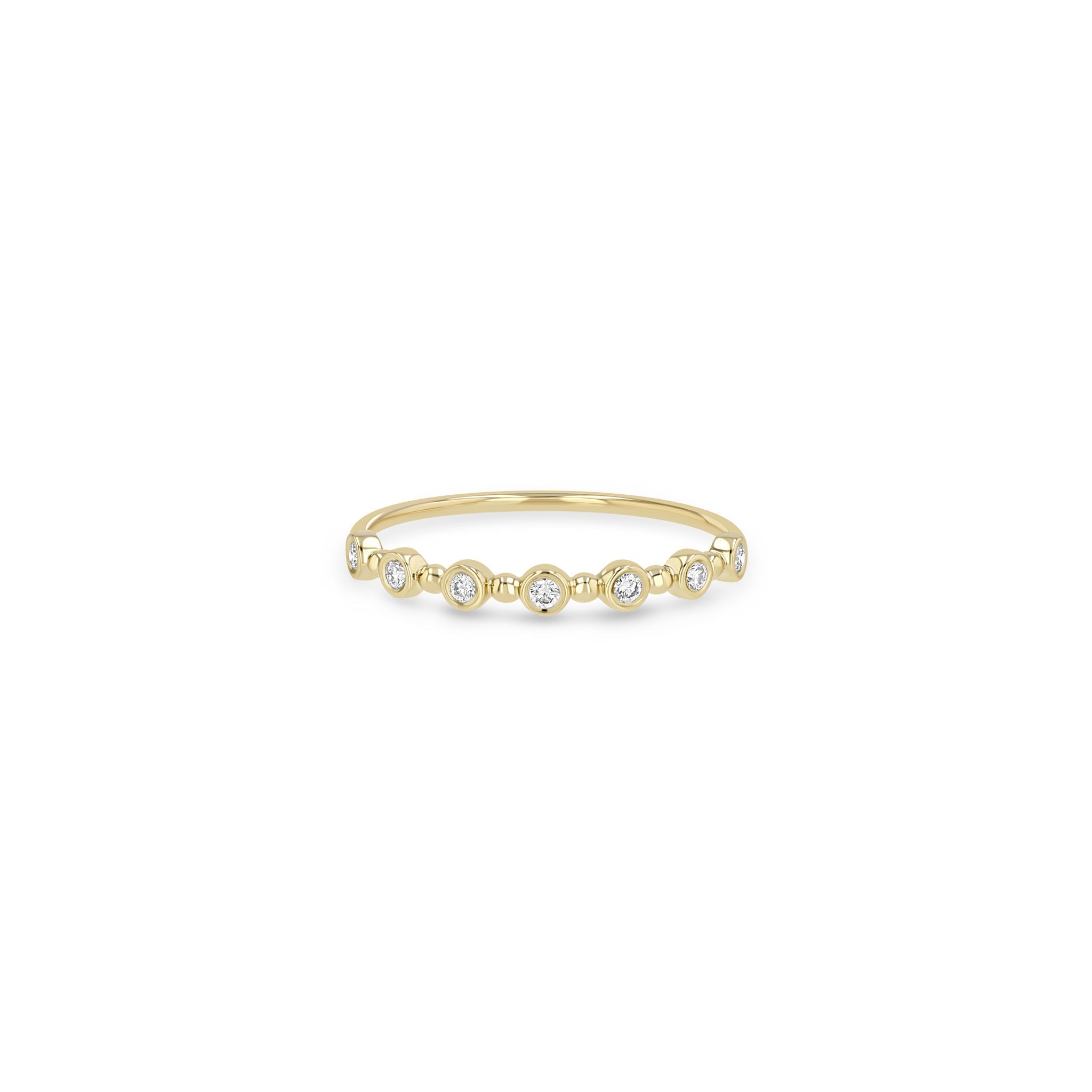 Zoe Chicco 14K gold ring with small diamonds on a white background