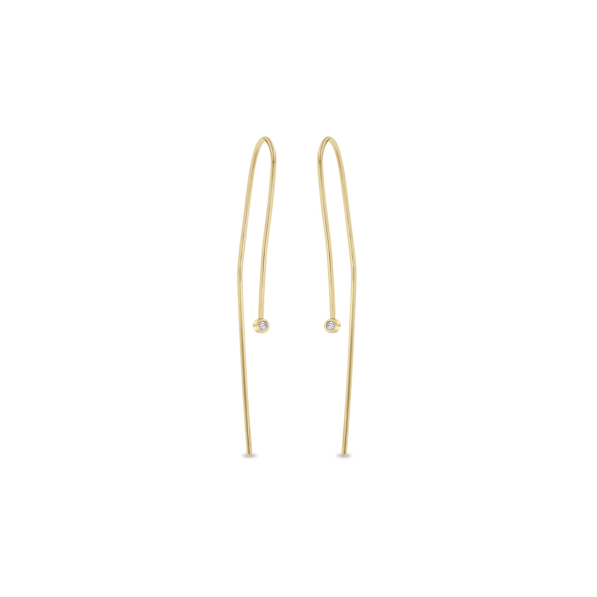 Zoë Chicco 14k Yellow Gold Tiny Diamond Bezel Wire Earrings