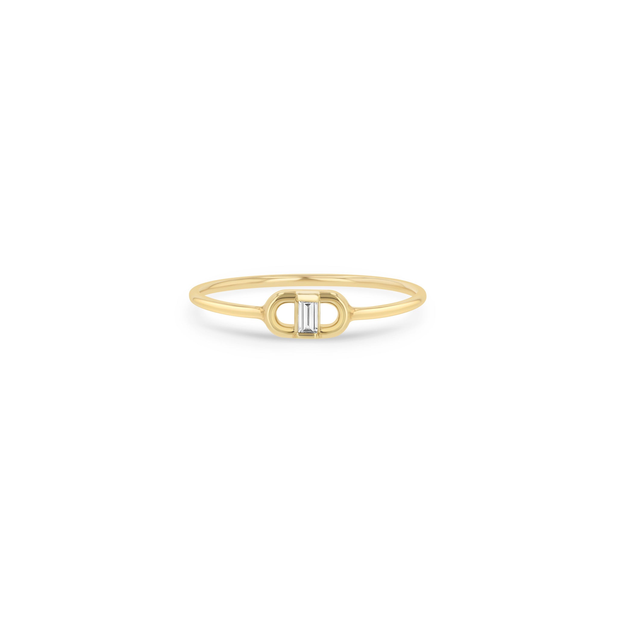 Zoë Chicco 14k Gold Baguette Diamond Open Link Ring