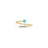 Zoë Chicco 14k Gold Pavé Diamond & Prong Turquoise Bypass Ring
