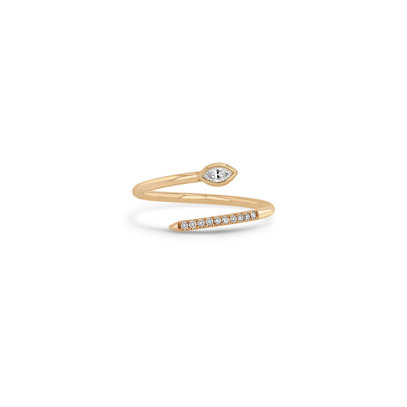 Zoë Chicco 14k Gold Pavé & Marquise Diamond Bypass Ring