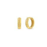 Zoë Chicco 14k Gold Braided Hinge Huggie Hoop Earrings