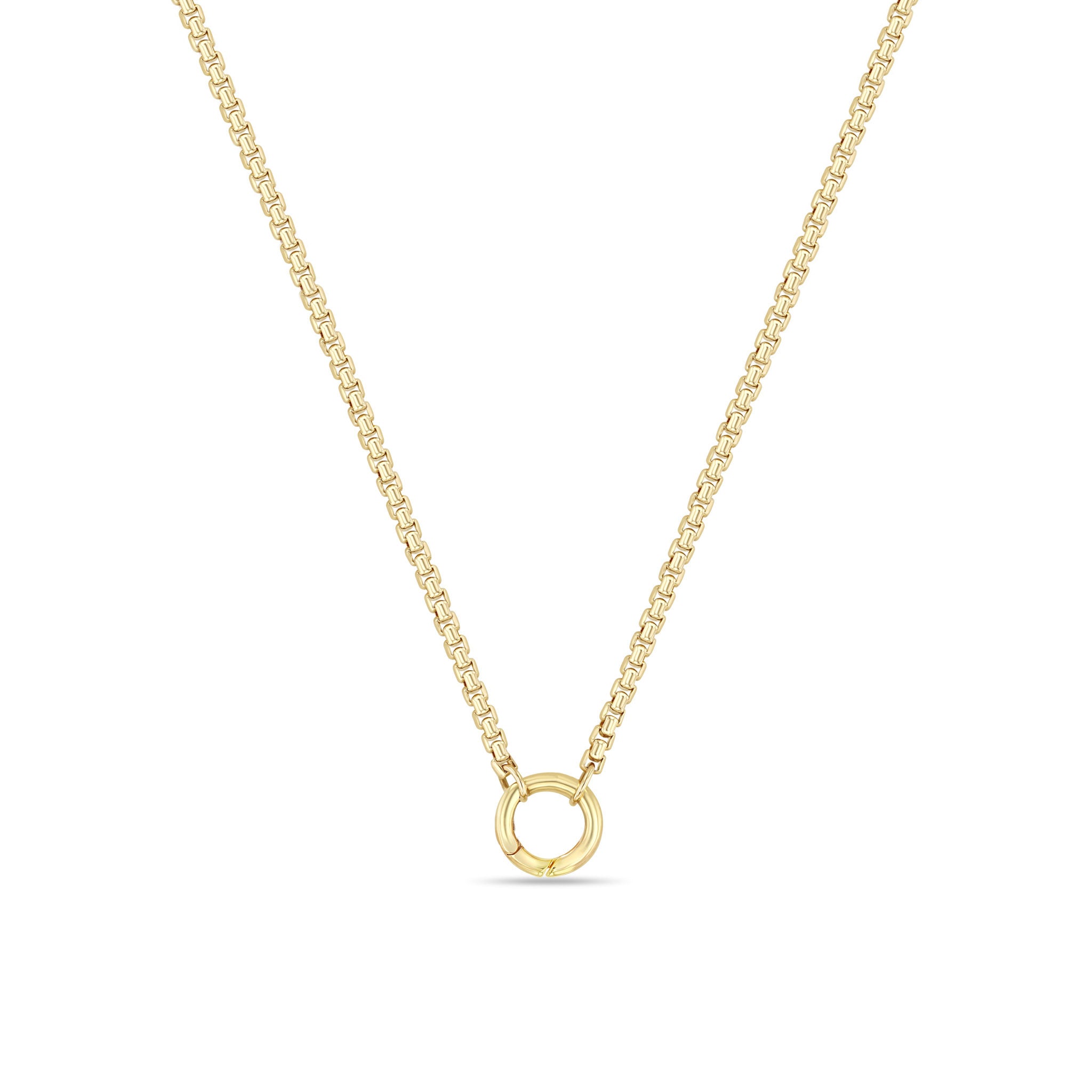 Zoë Chicco 14k Gold Medium Box Chain Round Enhancer Necklace