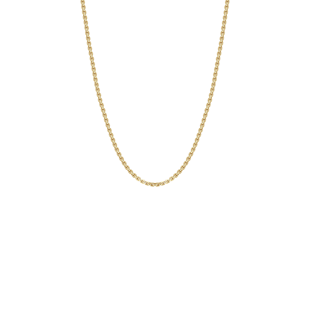 Zoe Chicco 14k gold extra small box chain necklace on a transparent background