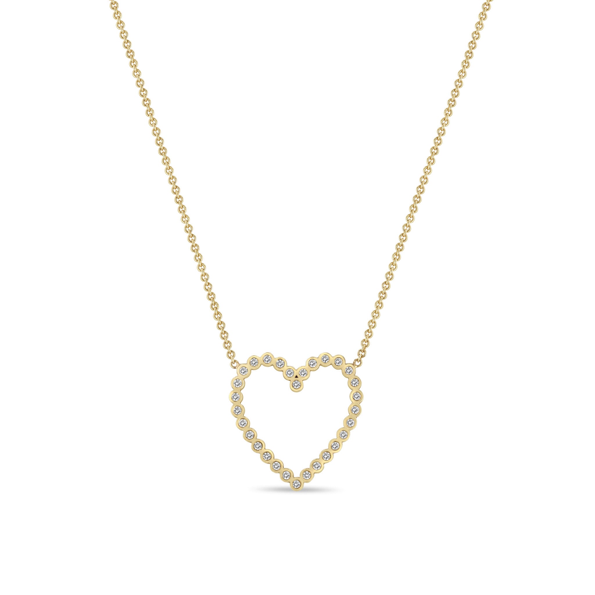 Zoë Chicco 14k Gold Diamond Bezel Heart Necklace – ZOË CHICCO