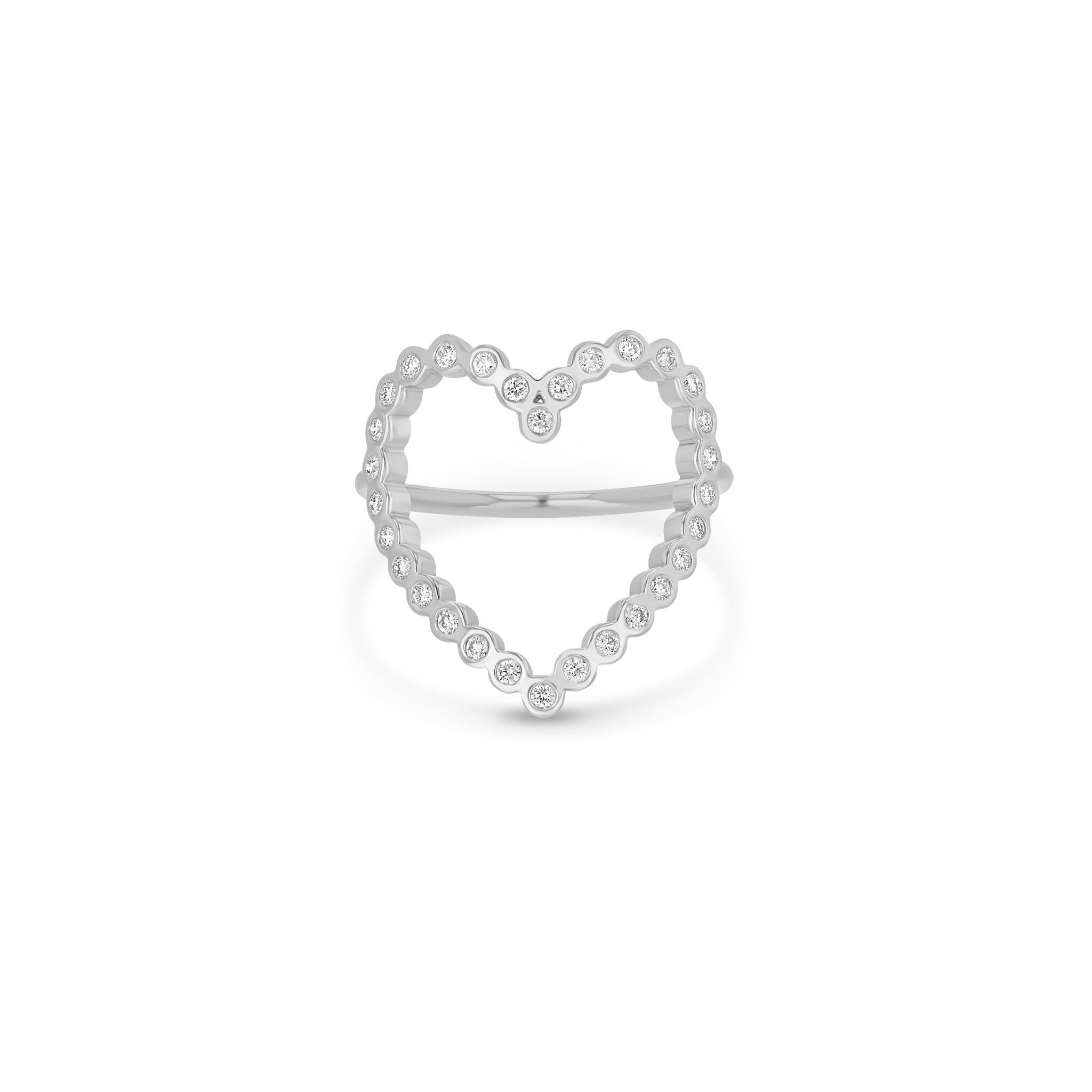 Zoë Chicco 14k White Gold Diamond Bezel Heart Ring