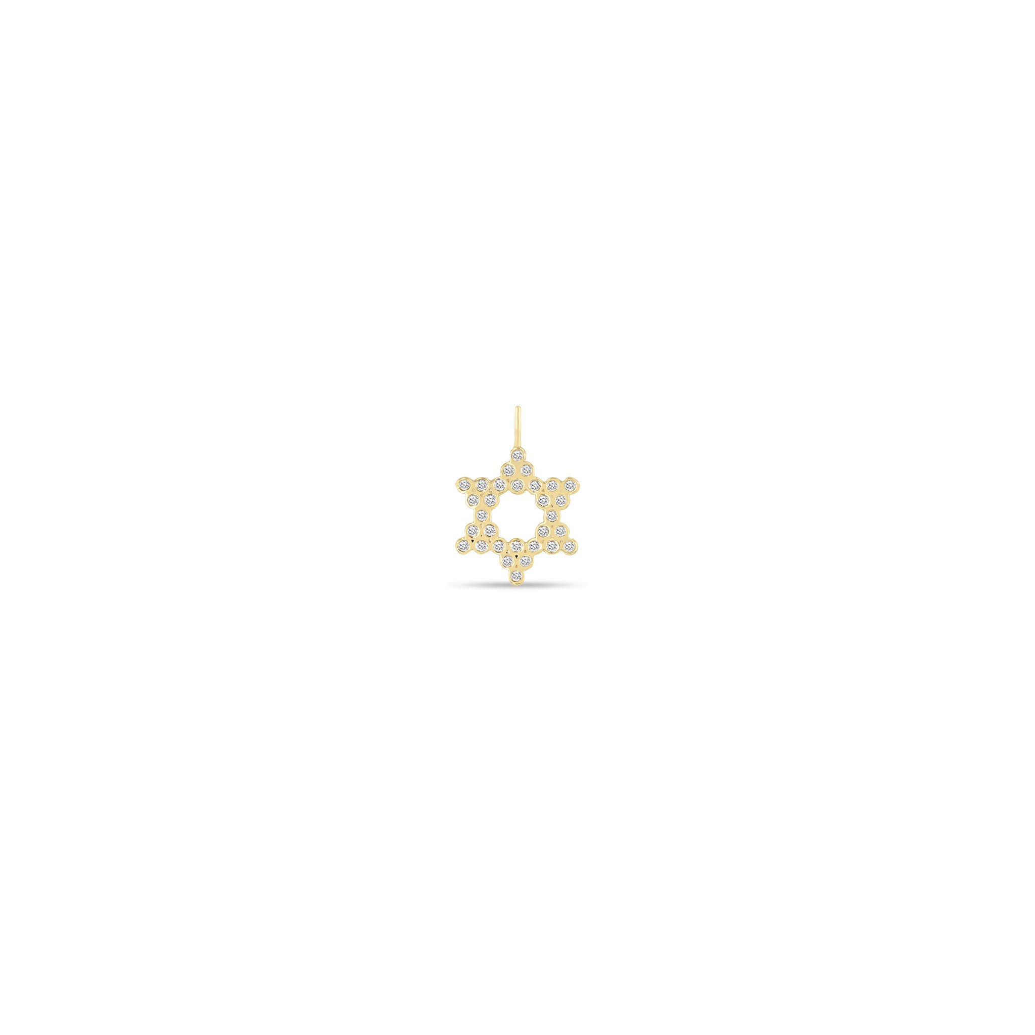 Zoë Chicco 14k Yellow Gold Small Diamond Bezel Star of David Charm Pendant
