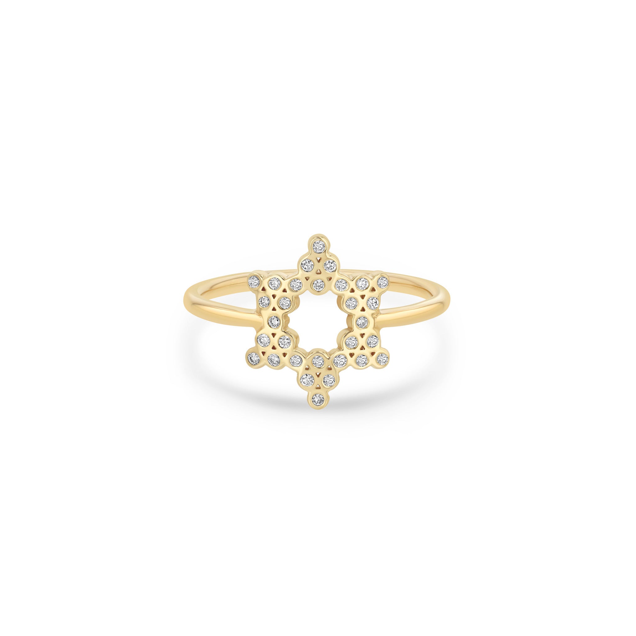 Zoë Chicco 14k Gold Small Diamond Bezel Star of David Ring