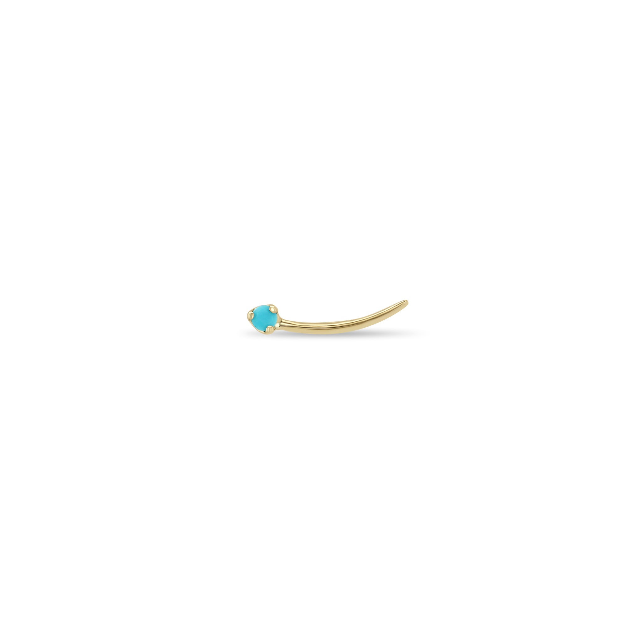 Zoe Chicco 14k Prong Turquoise Whisp Stud on a white background