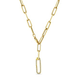 Zoë Chicco 14k Gold Large Paperclip Chain Oval Enhancer Necklace