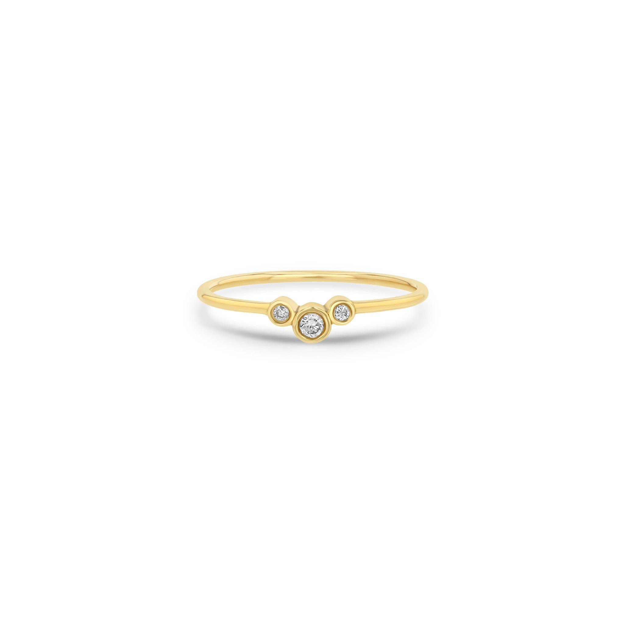 Zoë Chicco 14k Gold 3 Small Graduated Diamond Bezel Curve Ring