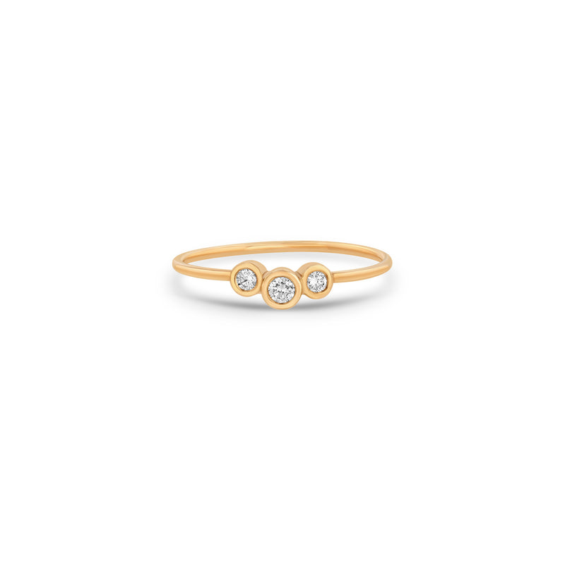 Zoë Chicco 14k Gold 3 Graduated Diamond Bezel Curve Ring